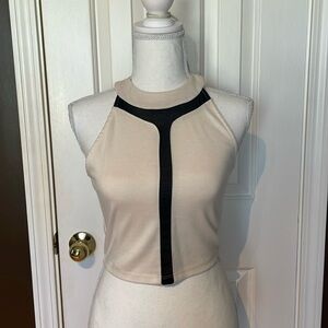 Arden B. XXS Halter Like Beige Top